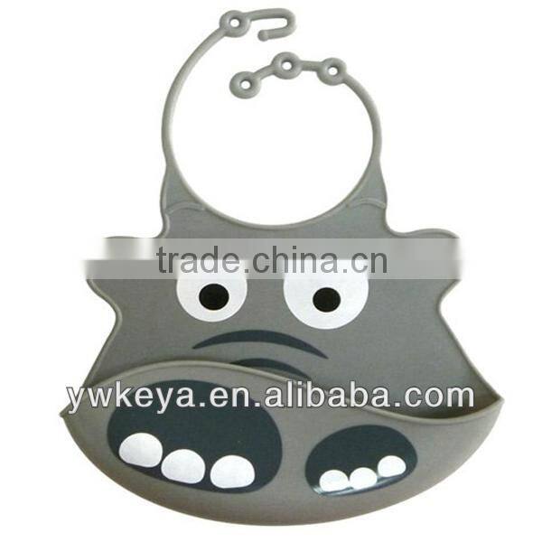 Latest design cartoon cute animal shape silicone wholesale baby bibs
