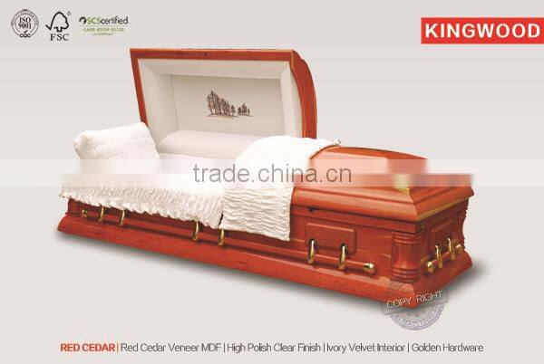 RED CEDAR coffins to assemble china low price product wood casket