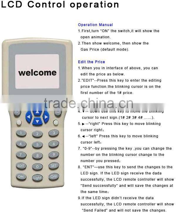 24" 8.88 9/10 RF Wireless LED Gas Price Digital Changer