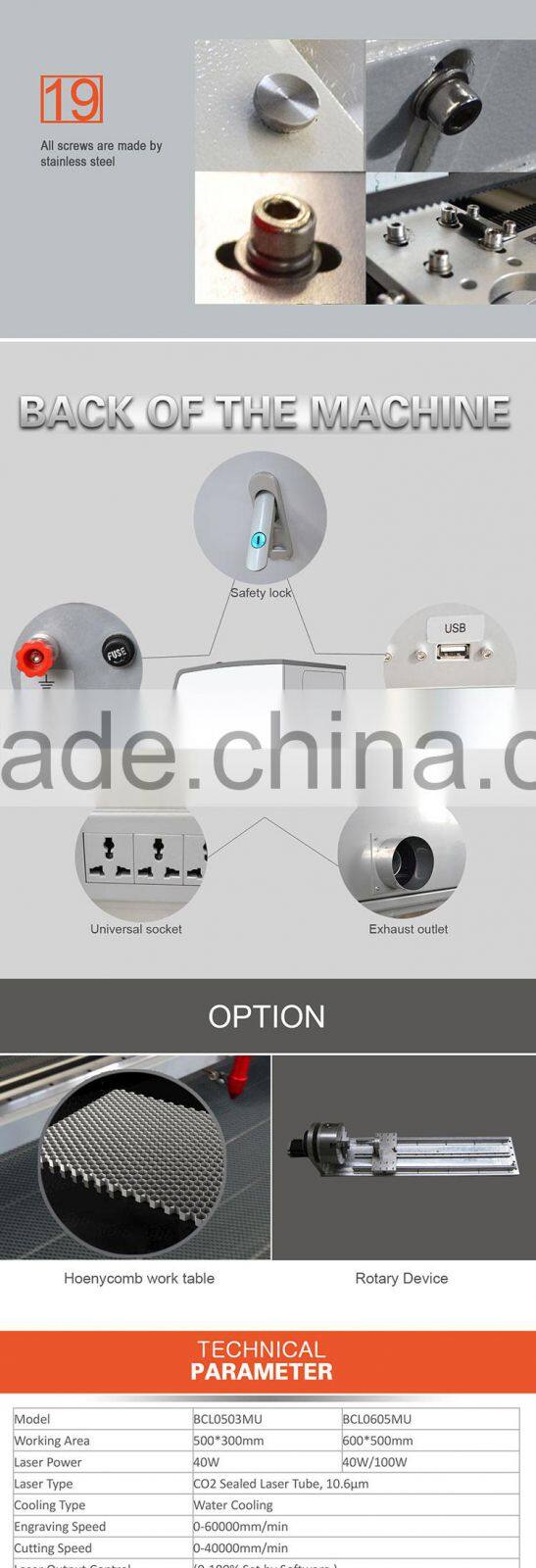 mini Co2 laser cutting machine bodor 2 years warranty