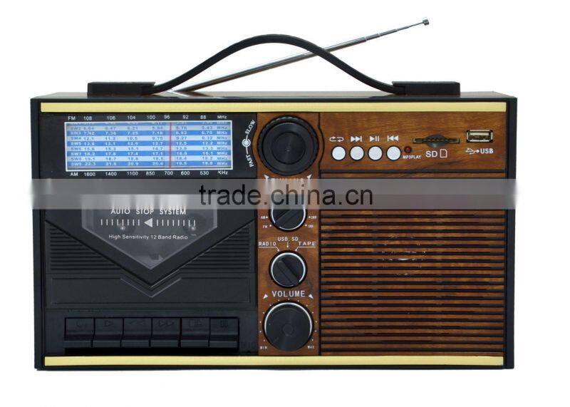 Dongguan Classic Wooden USB SD Portable High Quality Cassette Radio