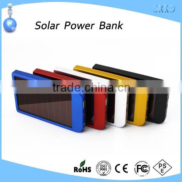 Ultra slim 2600mah solar power bank for cell phone mp3 mp4