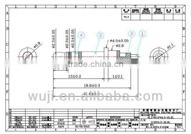 Universal type 2.5 earphone Jack