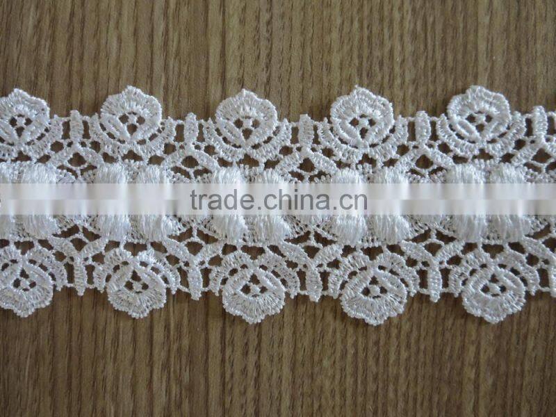 New embroidery double side chemical lace trimming guipure chemical lace design