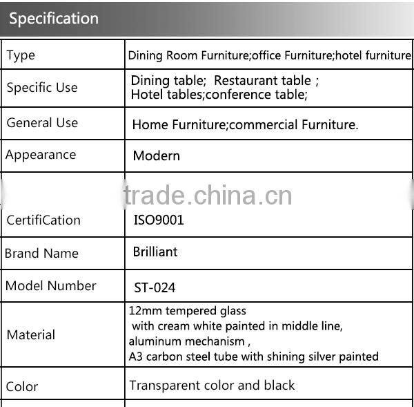 temper glass dining table for sale(ST-024)