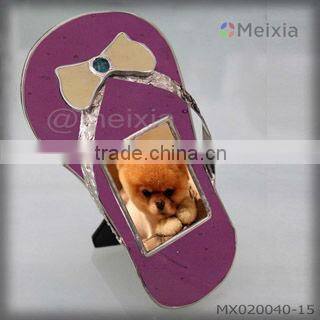 MX020040-16 china wholesale tiffany style stained glass shoe design photo picture frame for home decoration