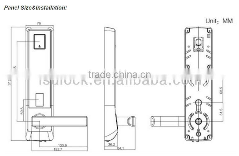 LSD8028 zinc alloy touch screen keypad fingerprint lock