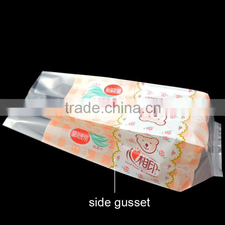 custom size disposable back self adhesive seal opp shrink bag for tissue packing