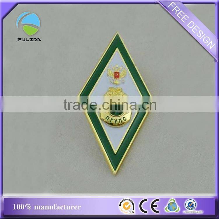 custom oval shaped gold lapel pins sand-blasting thick screw souvenir badge