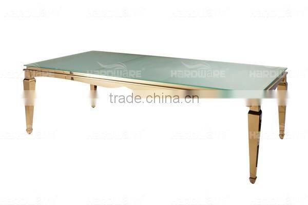 triangle gold stainless steel wedding tables square MDF wedding tables