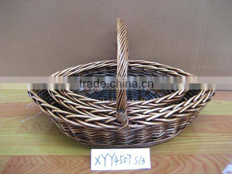 Brown Color Boat Shape Willow Wicker Gift Baskets for All Holidays