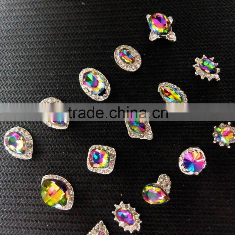 2016 New & Fashion Colorful Nail Art Alloy Rhinestone Decoration New Nail Crystal
