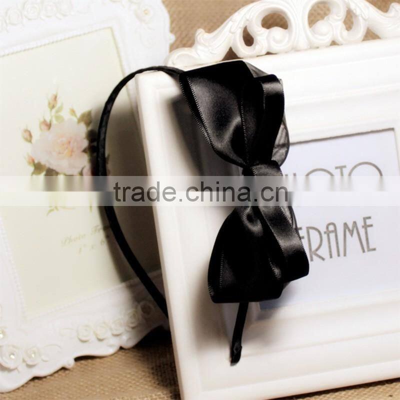 Generous Organza Ribbon Bow headband,Black Satin Ribbon Headband for women