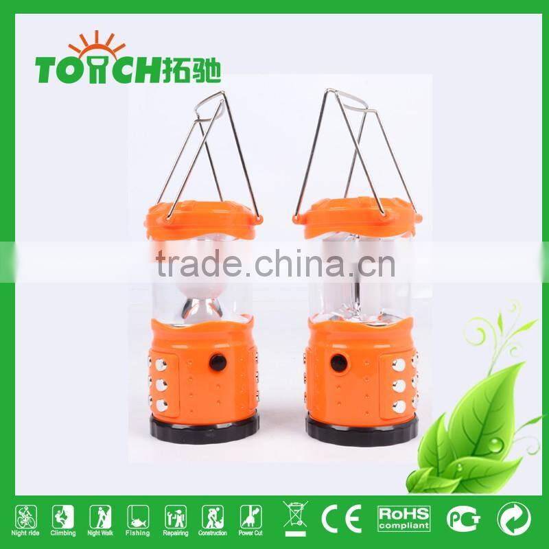 Orange Color Solar Lantern New Design Rechargeable Camping Light High Power Tent Lamp Ball Bulb Torch
