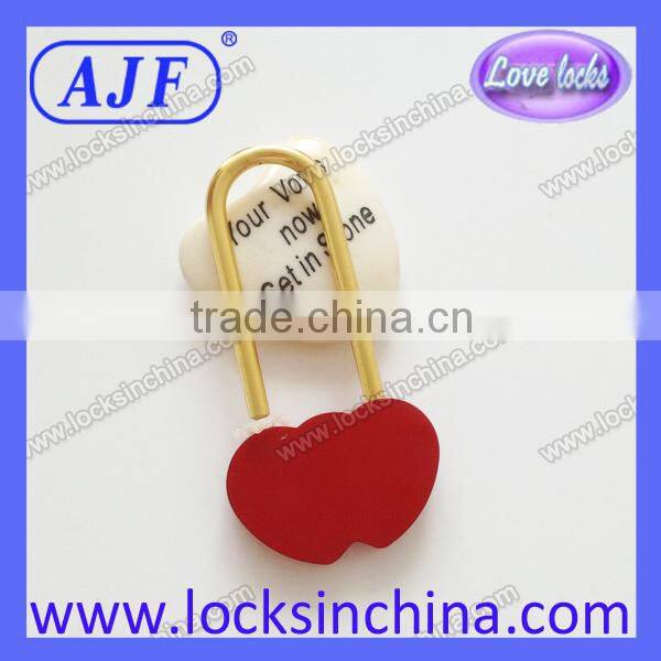 AJF new arrival popular colorful wedding gift gold shank heart love lock