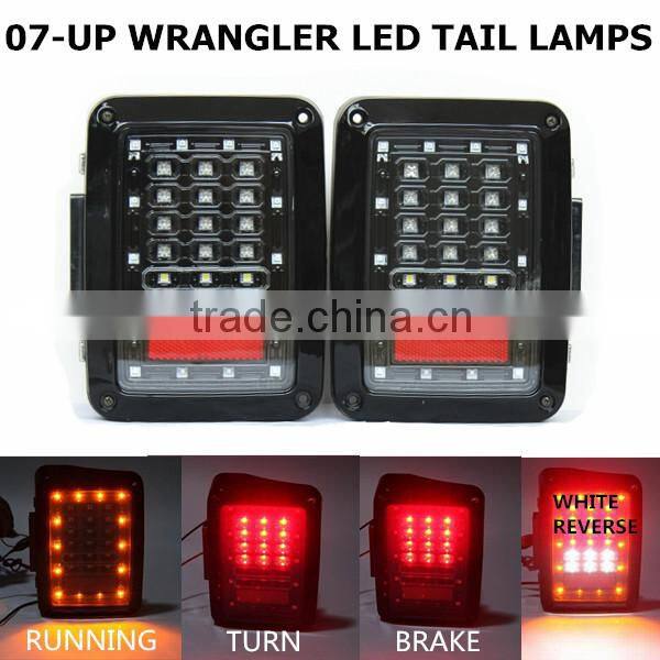 Jee-p LED Tail Lights for 2007-2015 Jee-p Wrangler Tail Light Brake Reverse Light Rear Back Up Turn Singal Lamp DRL