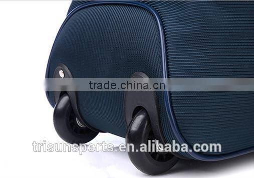 hot sale promotional large capacity polyester and leather rolling duffel travel bags
