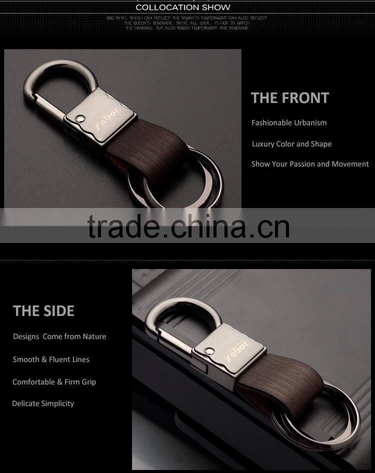 D Shape Hanger Multi Rings Leather Key chains