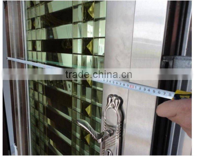 Black titanium plate Stainless Steel Glass Door