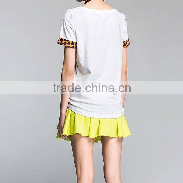Fashion girl t shirt with cool pattern(YCT-A0029)