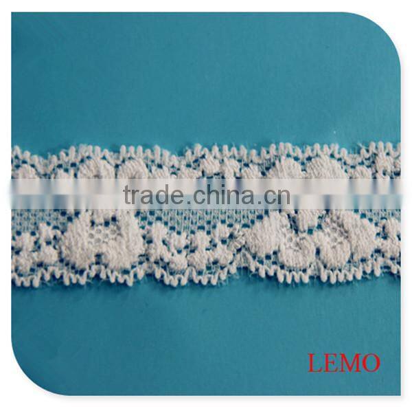 white elastic lace trim,tricot lace fabric, chemical lace