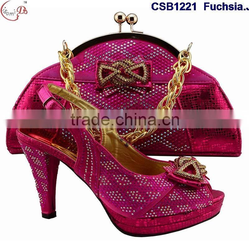 CSB1221 New arrival shoes & bags low price hot popular beautiful lady high heel shoes match bag