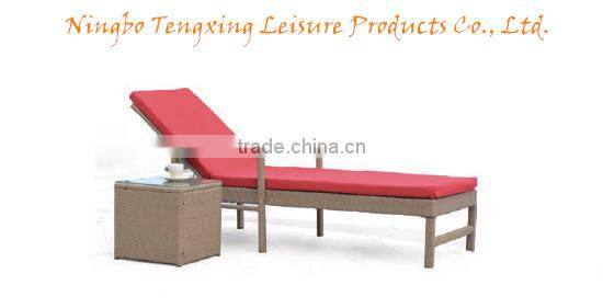2016 2pcs rattan furniture wicker chaise lounger set