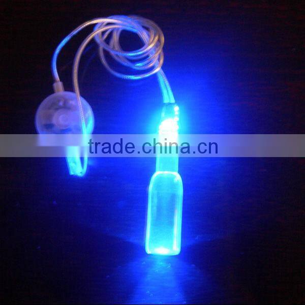 Beer bottle shaped led pedant necklace light