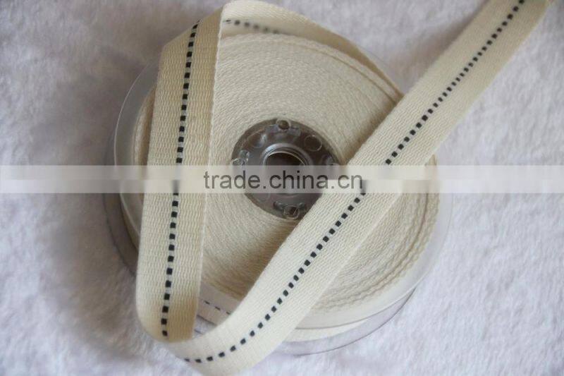 Middle stitching cotton ribbon