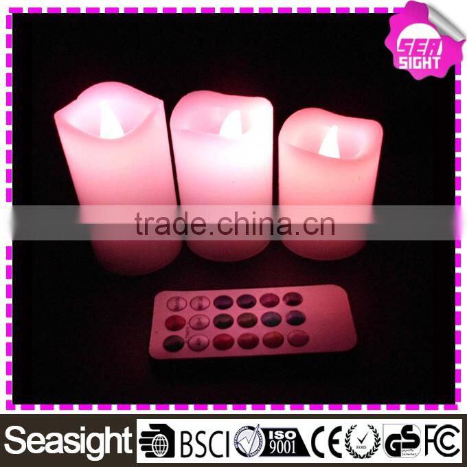 Led flameless candle wholesale, Real Wax flameless moving wick led candle