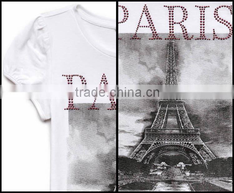 Top sale custom kids round neck blouses inexpensive t shirt printing with low prices