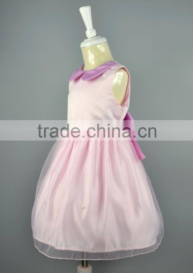Hot Pink Flower Girl Dresses Polyester Chiffon Wedding Party Dresses Birthday Dress For Baby Girl