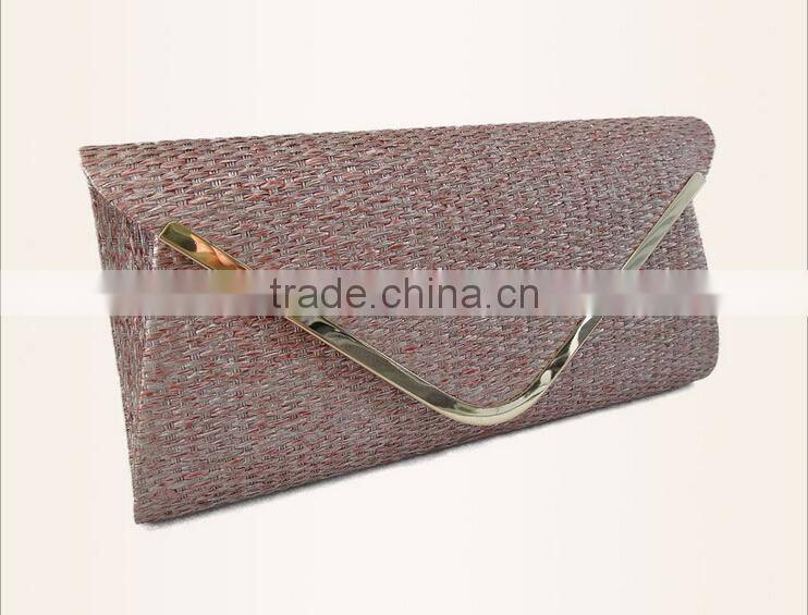 OEM business envelope straw clutch bag manufacturer making with machine in china