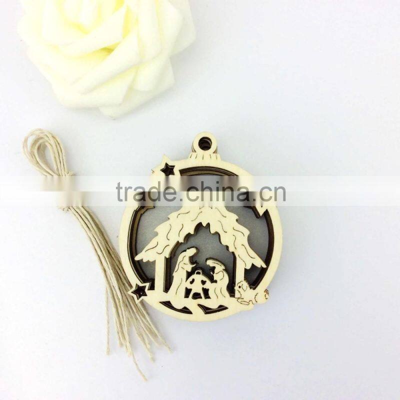 SD-017 wood custom christmas tree decorations