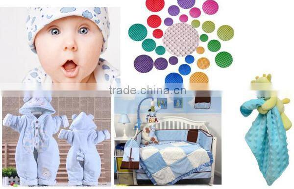 Width 180CM Dots Print Minky Fabric Print Fabric for Baby Blanket