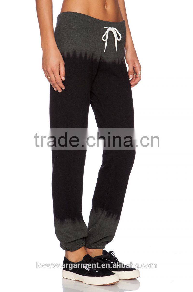 Latest design women black dip dye palazzo pants with custom print