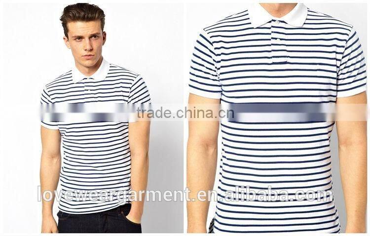 Polo Collar Striped T Shirt Wholesale