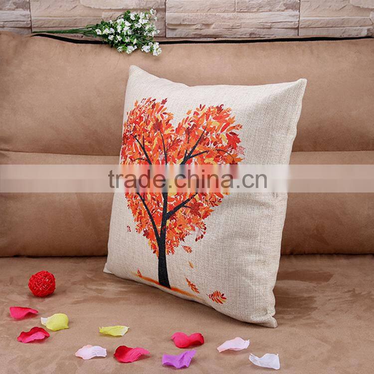 2015 Vitality of love maple tree Pure and fresh and literary cartoon cotton and linen sofa cushion for leaning on hold pillow