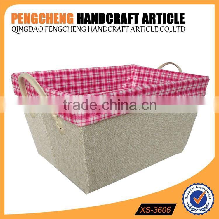 Trapezoid cloth and jute material storage boxes