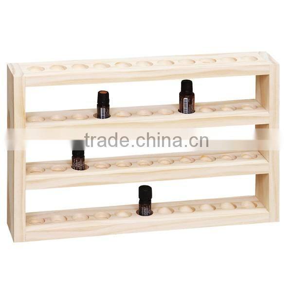 2016 Wholesale unfinished carved custom eco-friendly design wooden essential oil display rack
