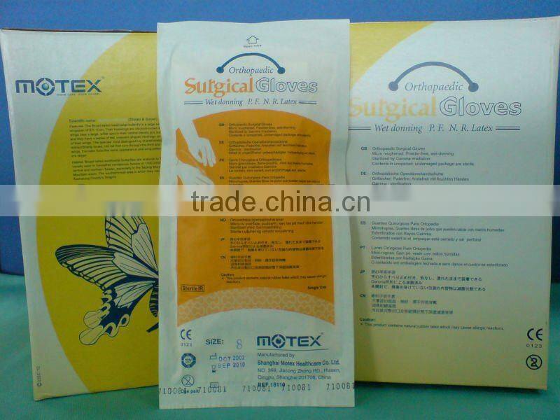 Motex Long and Thick Orthopaedic Powder Free Orthopaedic Surgical Gloves with CE and FDA certificate
