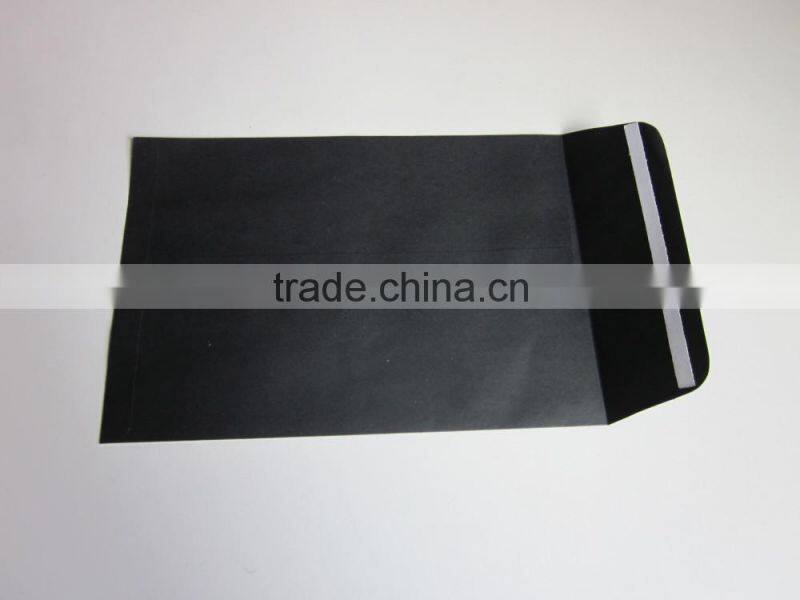 black envelope with insert