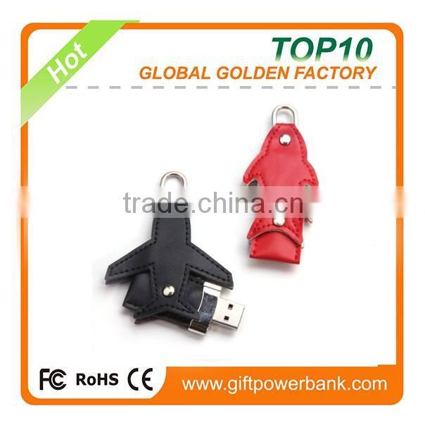 China usb factory leather airplane usb flash drive usb disk