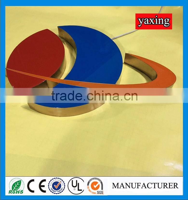 Stainless steel side epoxy resin face logo sign outdoor lighting letters led letter lights