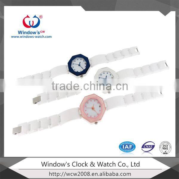 Old style wholesale women diamond fashion ceramics watch