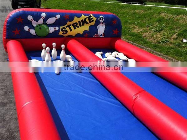 Inflatable bowling alley skittles game / customized inflatable bowling game for sale