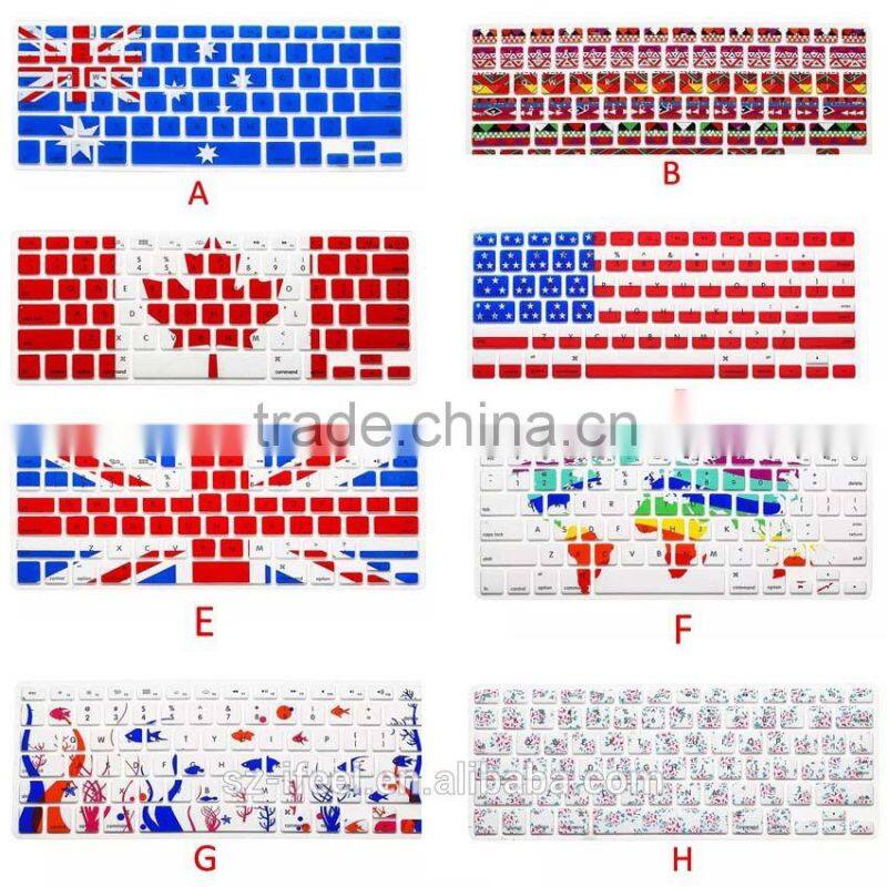Silicone Keyboard,Colourful Keyboard Cover For Apple for Macbook/Air/Por