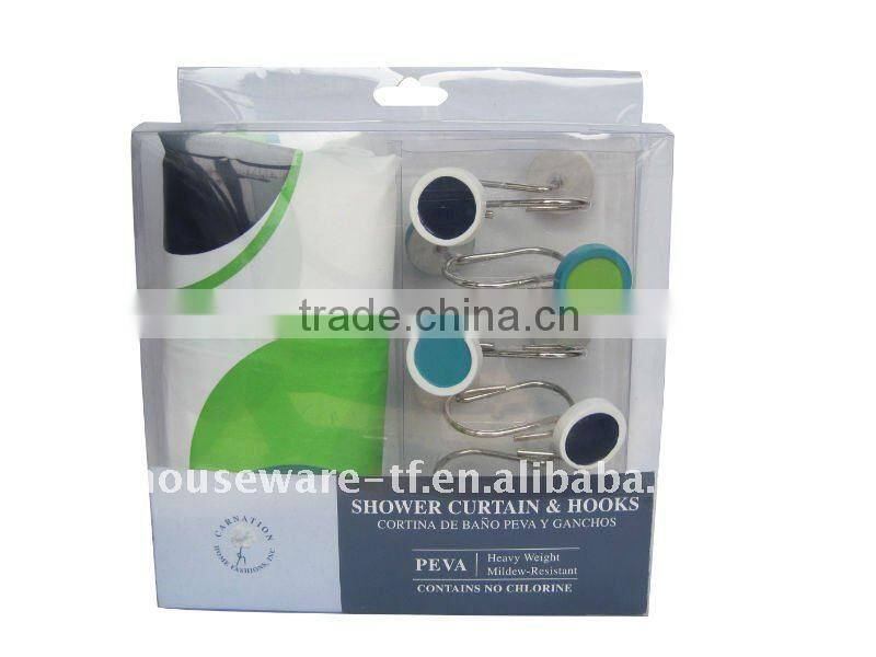 SHOWER CURTAIN WITH HOOKS