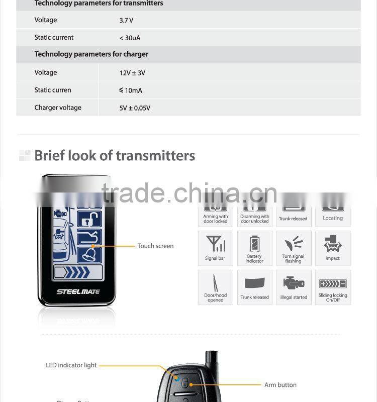 Steelmate T8210 remote engine start touch screen transmitter car alarm,car alarm system,anti-hijacking car alarm system