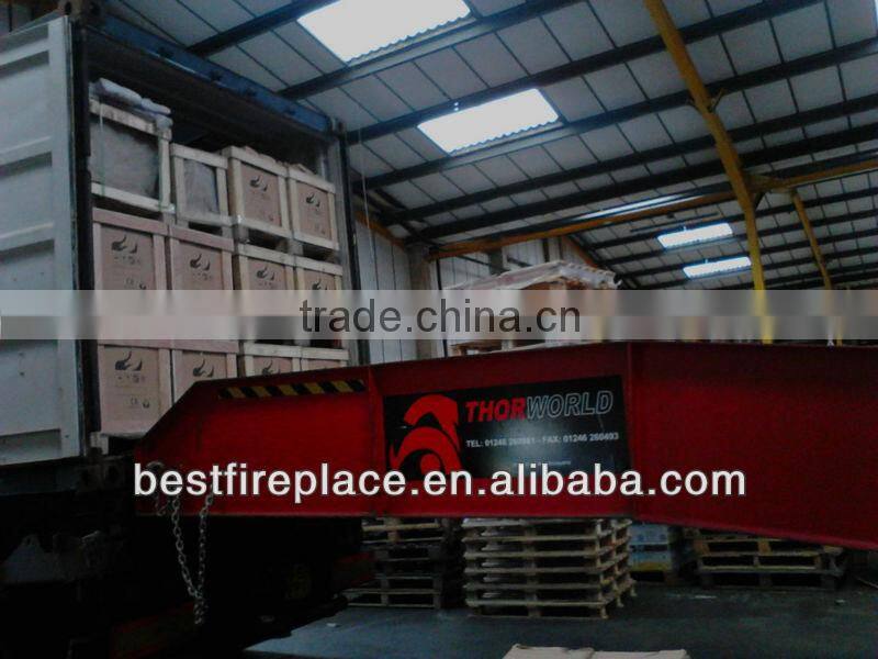 Matt black solid fuel fireplace